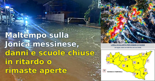 Maltempo sulla Jonica messinese, danni e scuole chiuse in ritardo o rimaste aperte